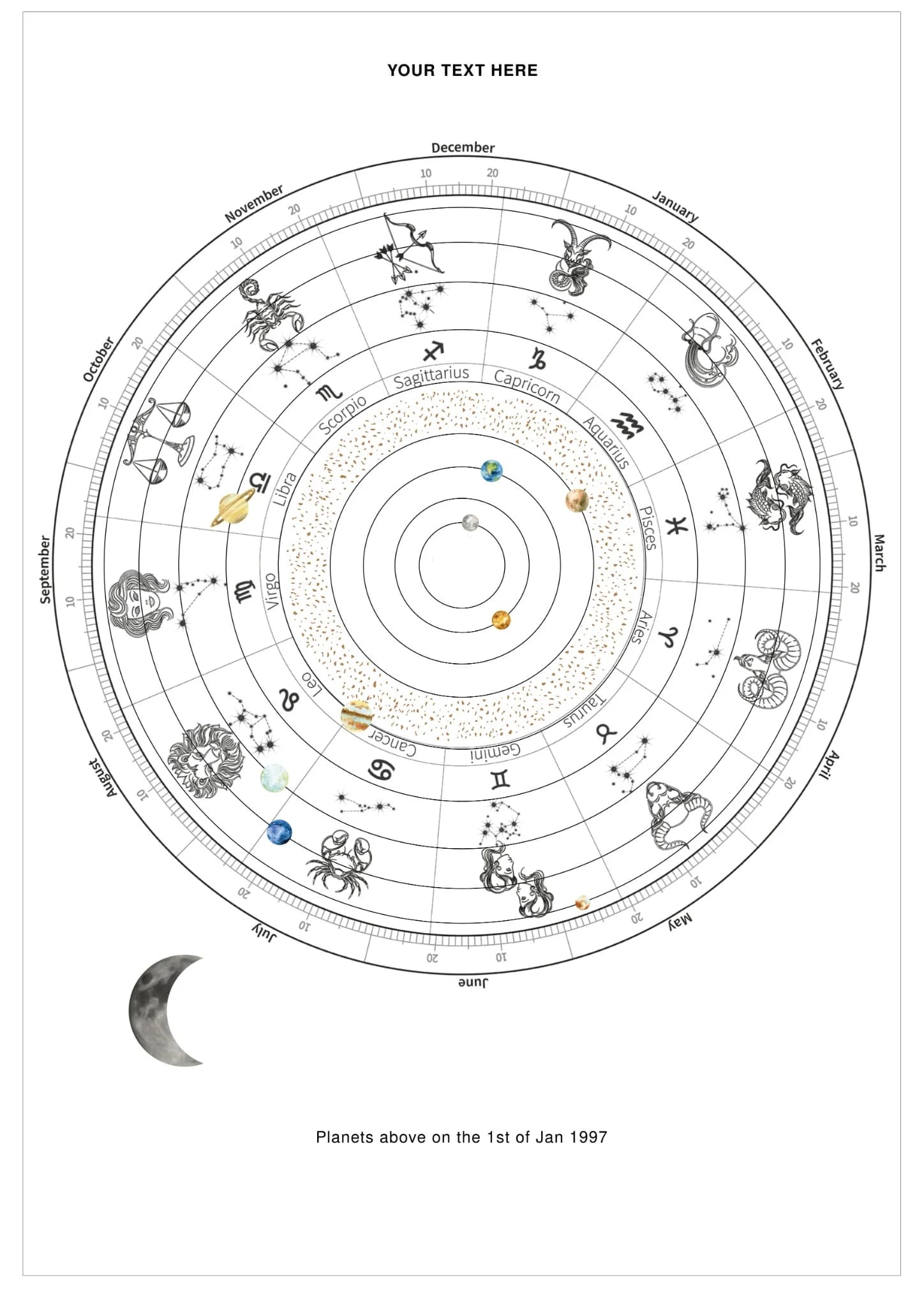 Simple Planets personalised planetary poster